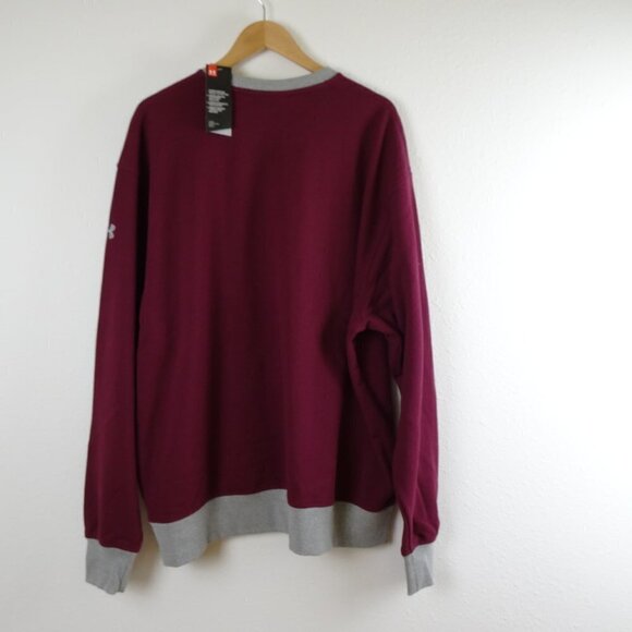 Under Armour Fleece Lined Sweatshirt Big Size 3XL Red Loose Fit - Picture 4 of 6
